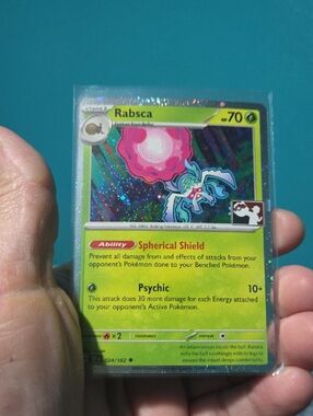 Pokemon Rabsca Trading Card Green Pink Holo